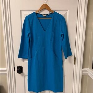 Boden Vibrant Blue Long Sleeve Dress